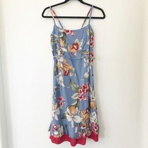 Aloha Hut floral Hawaiian summer dress sz medium